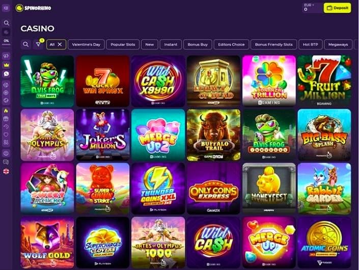 Wöchentliche Reloads beim Spinorhino Treueprogramm